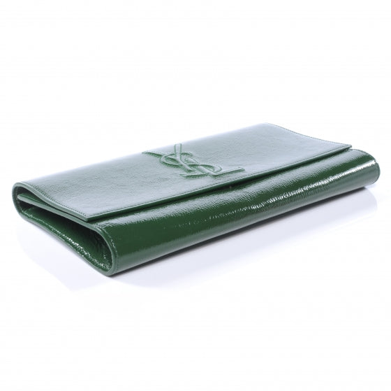 Saint Laurent Patent Belle de Jour Clutch Green 3 of 5