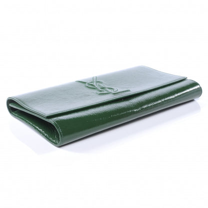 Saint Laurent Patent Belle de Jour Clutch Green 3 of 5