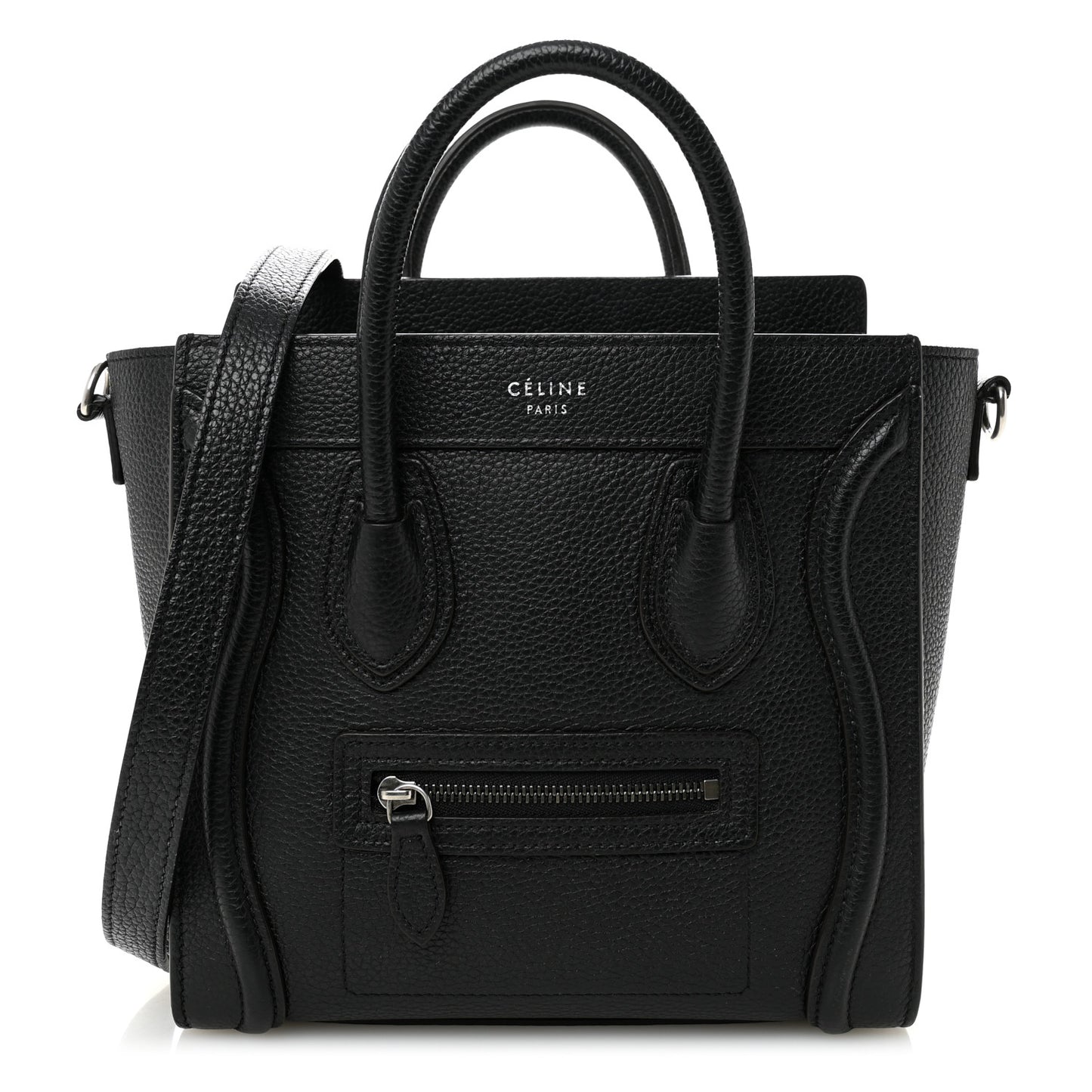 Drummed Calfskin Nano Luggage Black