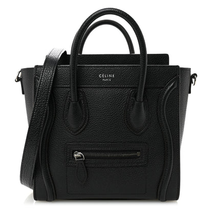 Celine Drummed Calfskin Nano Luggage Black 1 of 9