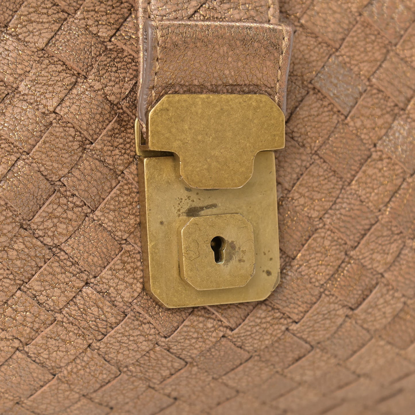 Chevre Intrecciato Medium Roma Tote Ottone