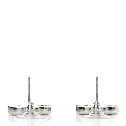 Chanel Baguette Crystal CC Earrings Silver 3 of 5