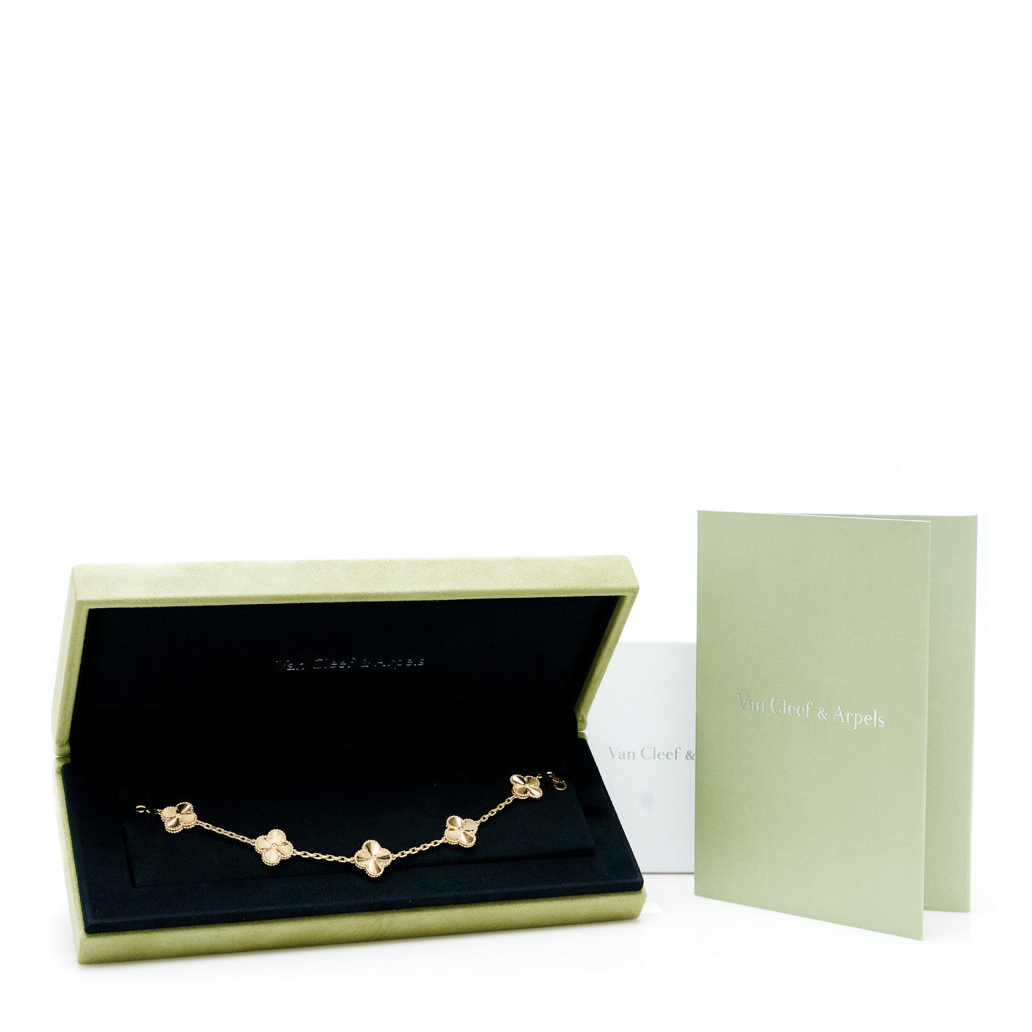 Van Cleef & Arpels 18K Yellow Gold 5 Motifs Guilloche Vintage Alhambra Bracelet 6 of 6