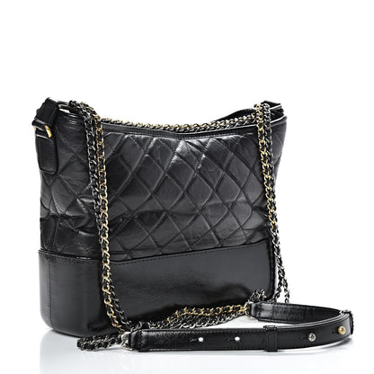 Chanel Aged Calfskin Quilted Medium Gabrielle Hobo Black 2 of 16