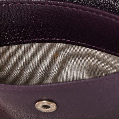 Chanel Goatskin Embossed Camellia Flap Card Holder Purple 10 of 13