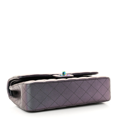 Chanel Iridescent Goatskin Quilted Medium Double Flap Purple 4 of 12