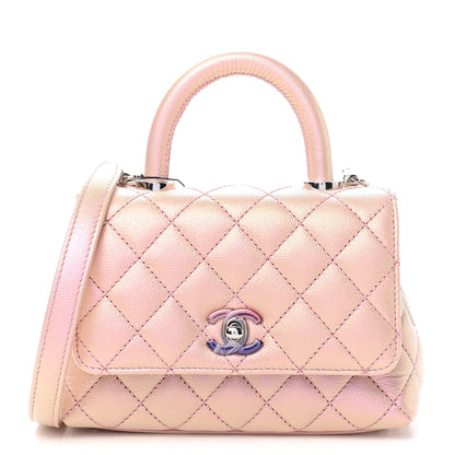 Chanel Iridescent Caviar Quilted Extra Mini Coco Handle Flap Light Pink 1 of 9