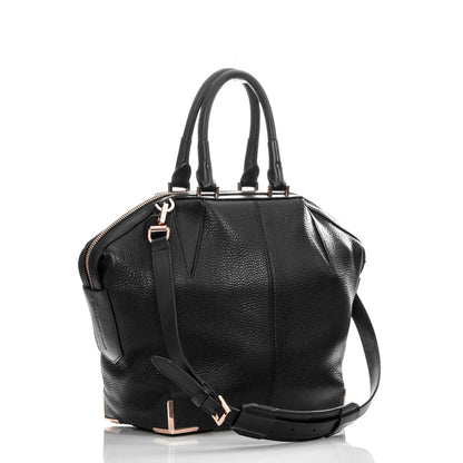 Alexander Wang Pebbled Calfskin Small Emile Soft Black Rose Gold Hardware 3 of 14