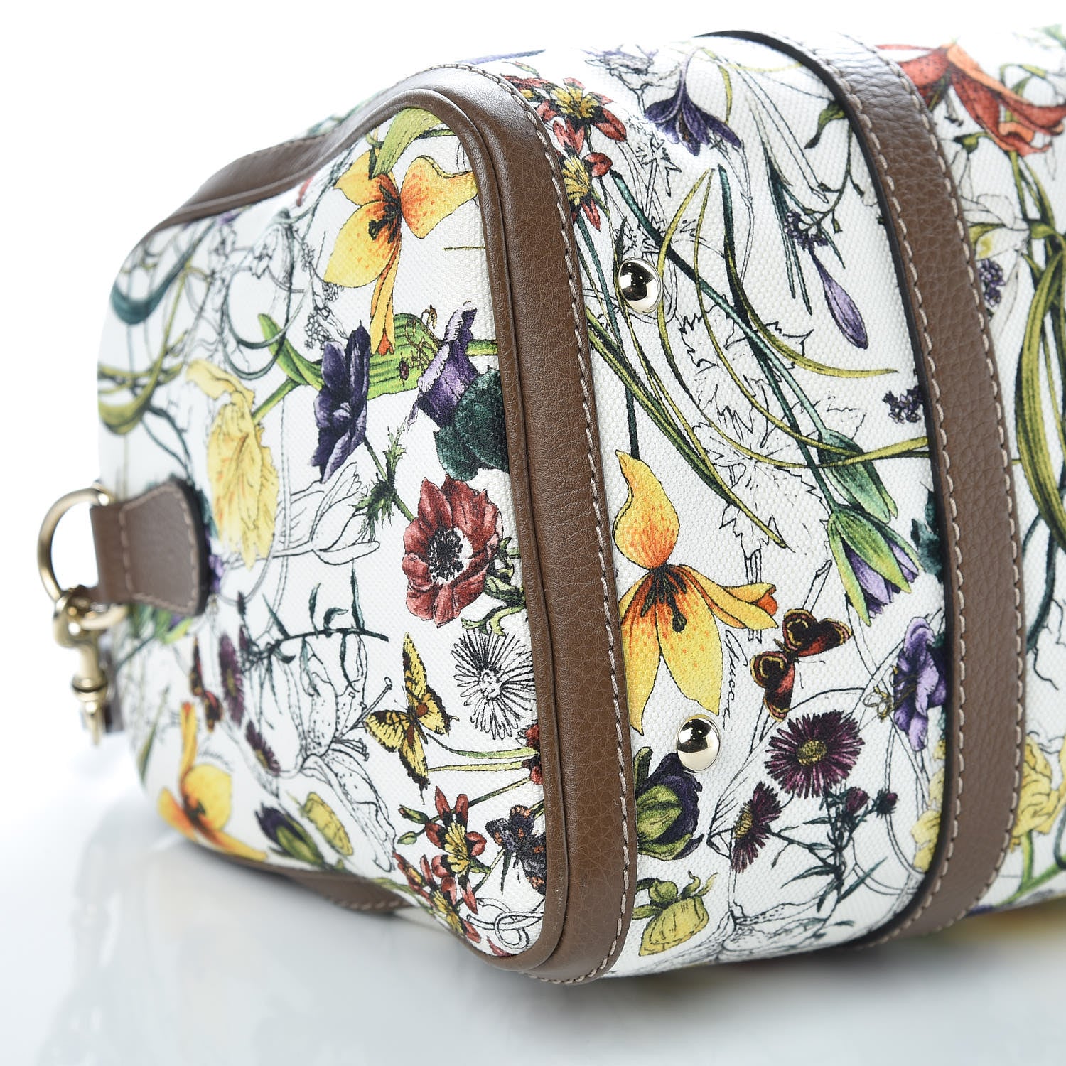 Gucci Canvas Flora Infinity Medium Joy Boston White Multicolor Acero 11 of 13