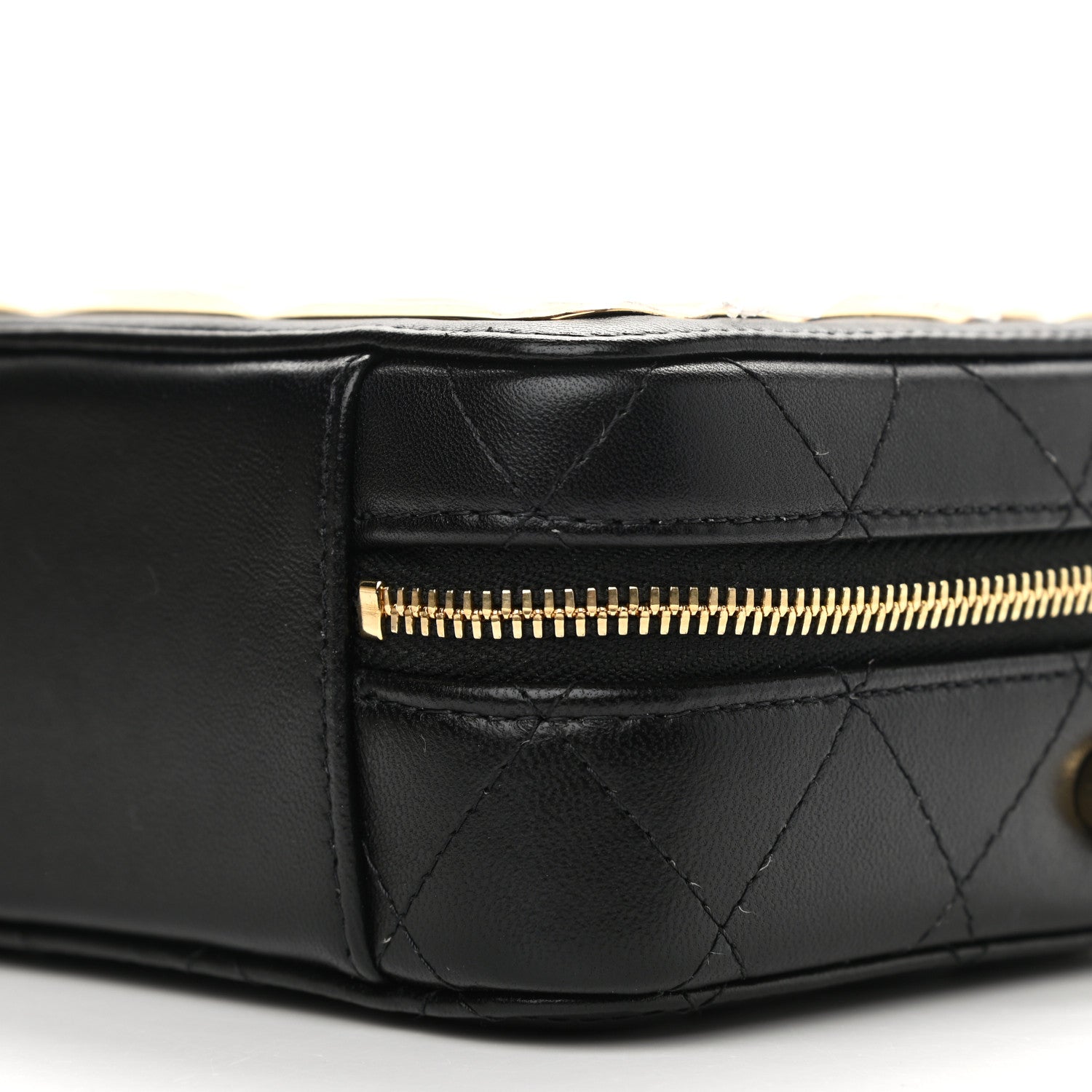 Chanel Lambskin Quilted Golden Plate Clutch With Chain Black 9 of 10
