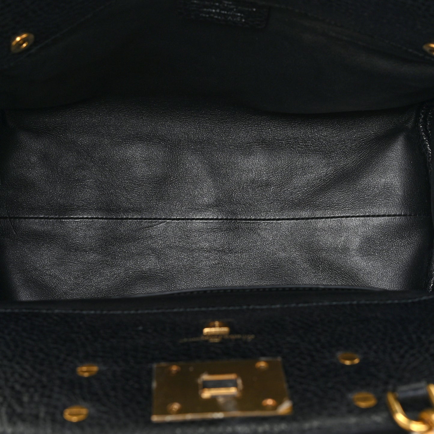 Hammered Calfskin Small Studio Rock Bag Black