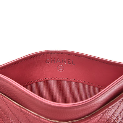 Chanel Caviar Chevron Quilted Card Holder Pink 5 of 8