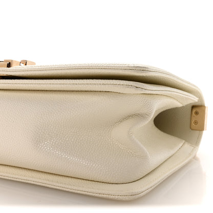 Chanel Caviar Quilted Medium Boy Flap White 10 of 10