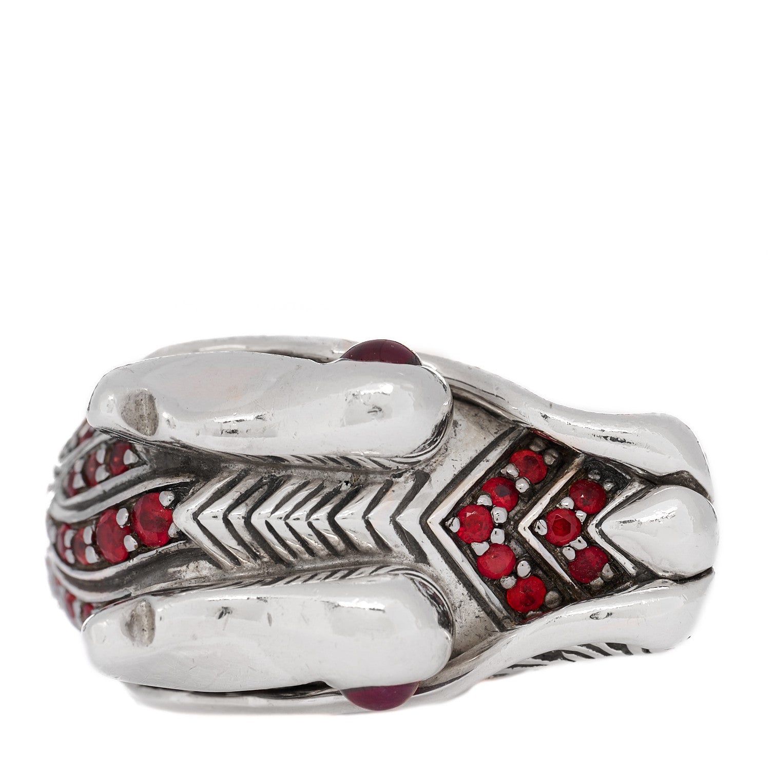 John Hardy Sterling Silver Ruby Naga Dragon Ring 54 7 3 of 7