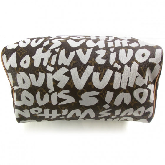 Louis Vuitton Monogram Graffiti Speedy 30 Silver 4 of 9