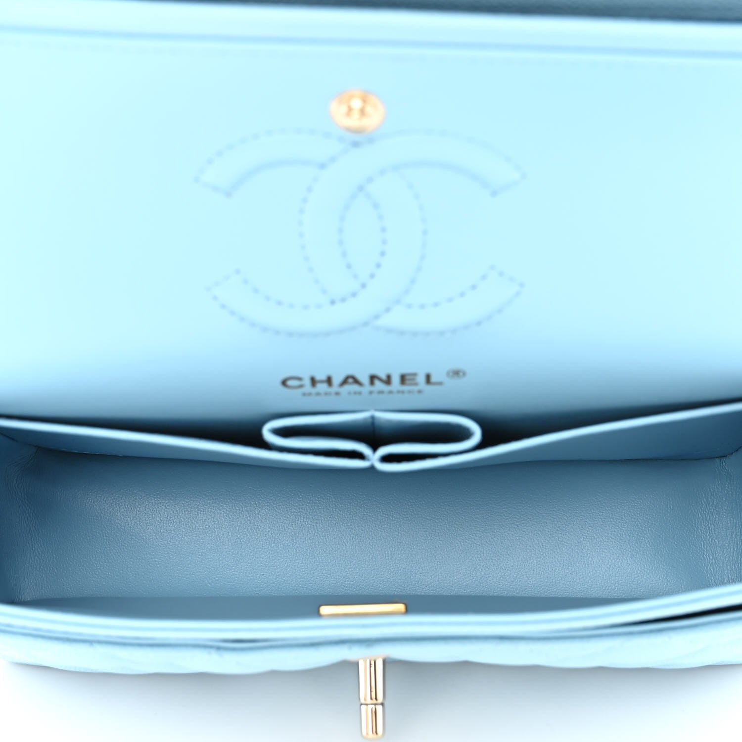 Chanel Caviar Quilted Small Double Flap Light Blue 5 of 11