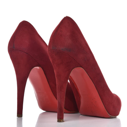 Christian Louboutin Suede Declic 120 Pumps 37 Dark Red 4 of 13