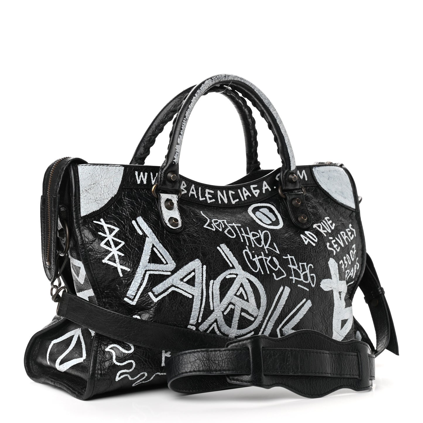 Agneau Arena Graffiti All Over Classic Hardware City Black White