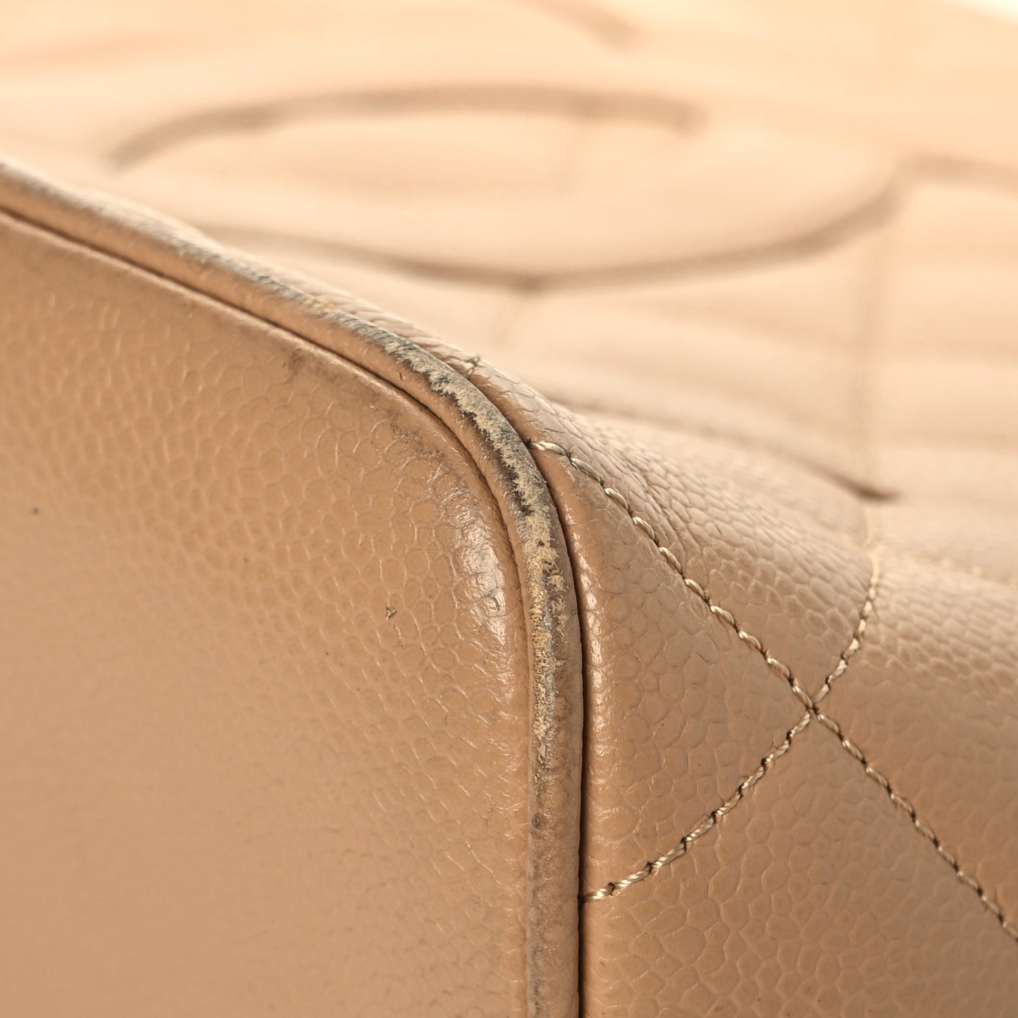 Caviar Quilted Medallion Tote Beige