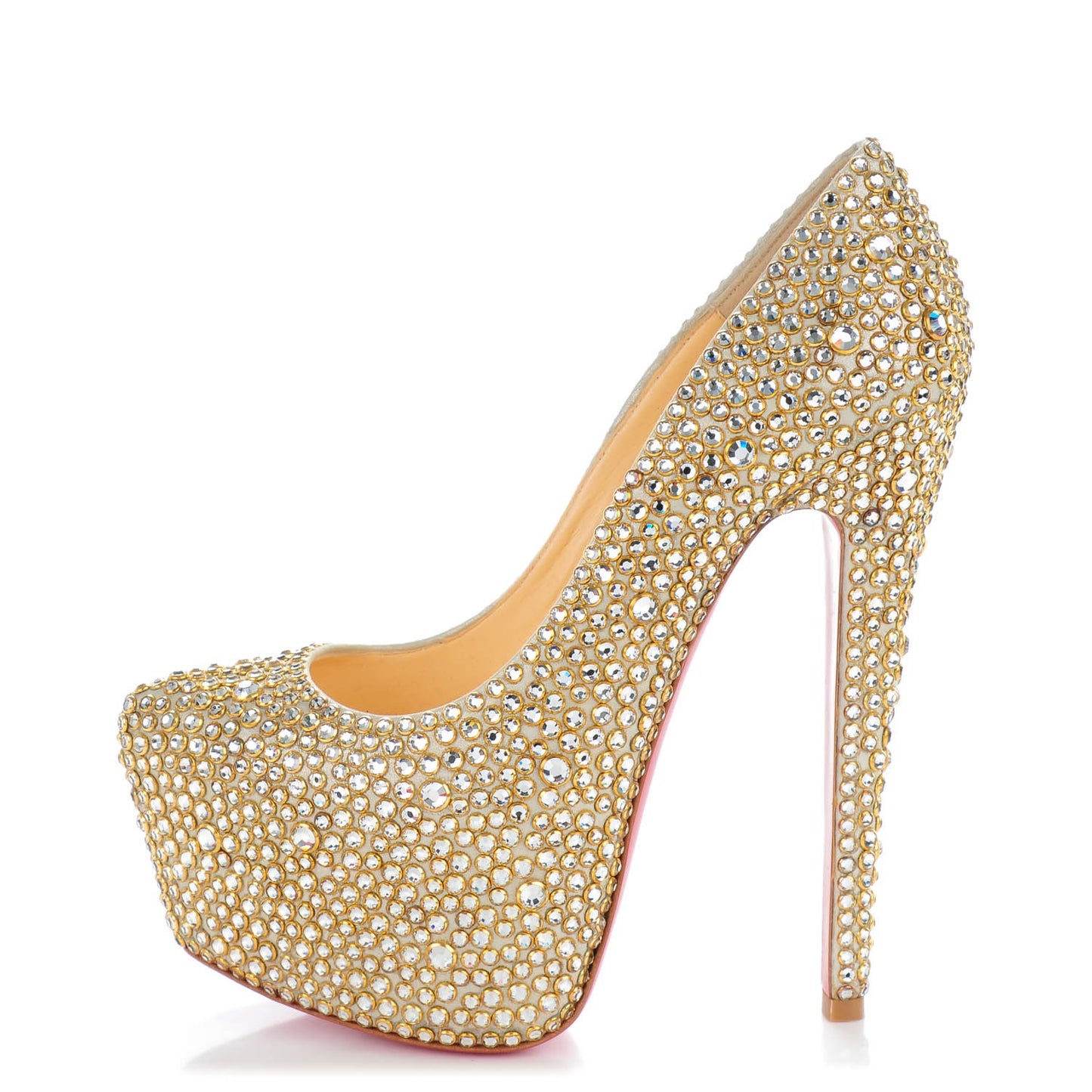 Crystal Suede Burma Daffodile Strass 160 Pumps 35.5 Gold