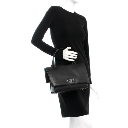 Givenchy Grained Calfskin Small Shark Lock Satchel Black 3 of 8