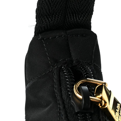 Prada Tessuto Nylon Stitched Shoulder Bag Black 11 of 12