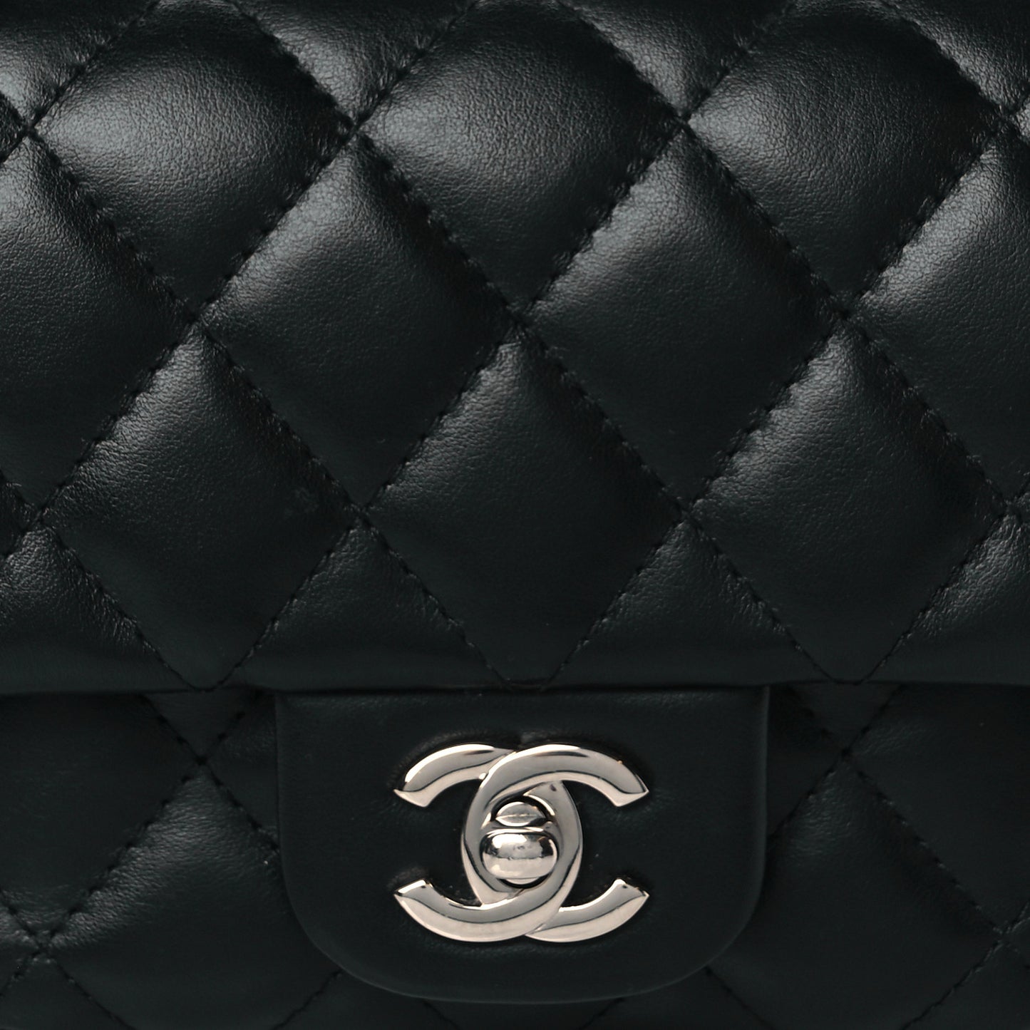Calfskin Quilted CC Uniform Flap Belt Bag Black
