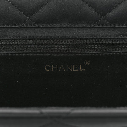 Chanel Satin Quilted Frame Clutch Black 6 of 10