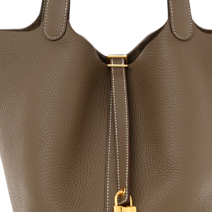 Hermes Taurillon Clemence Picotin Lock 22 MM Etoupe 8 of 11