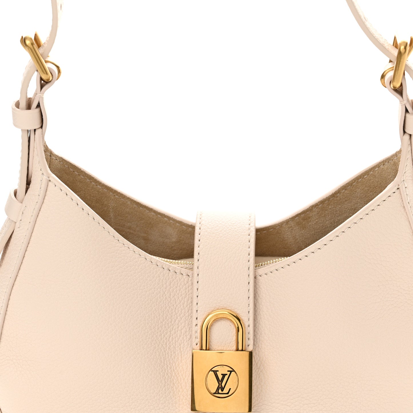 Grained Calfskin Low Key Shoulder Bag Limestone Gray