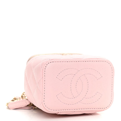 Chanel Caviar Quilted Mini Vanity Case With Chain Light Pink 3 of 8