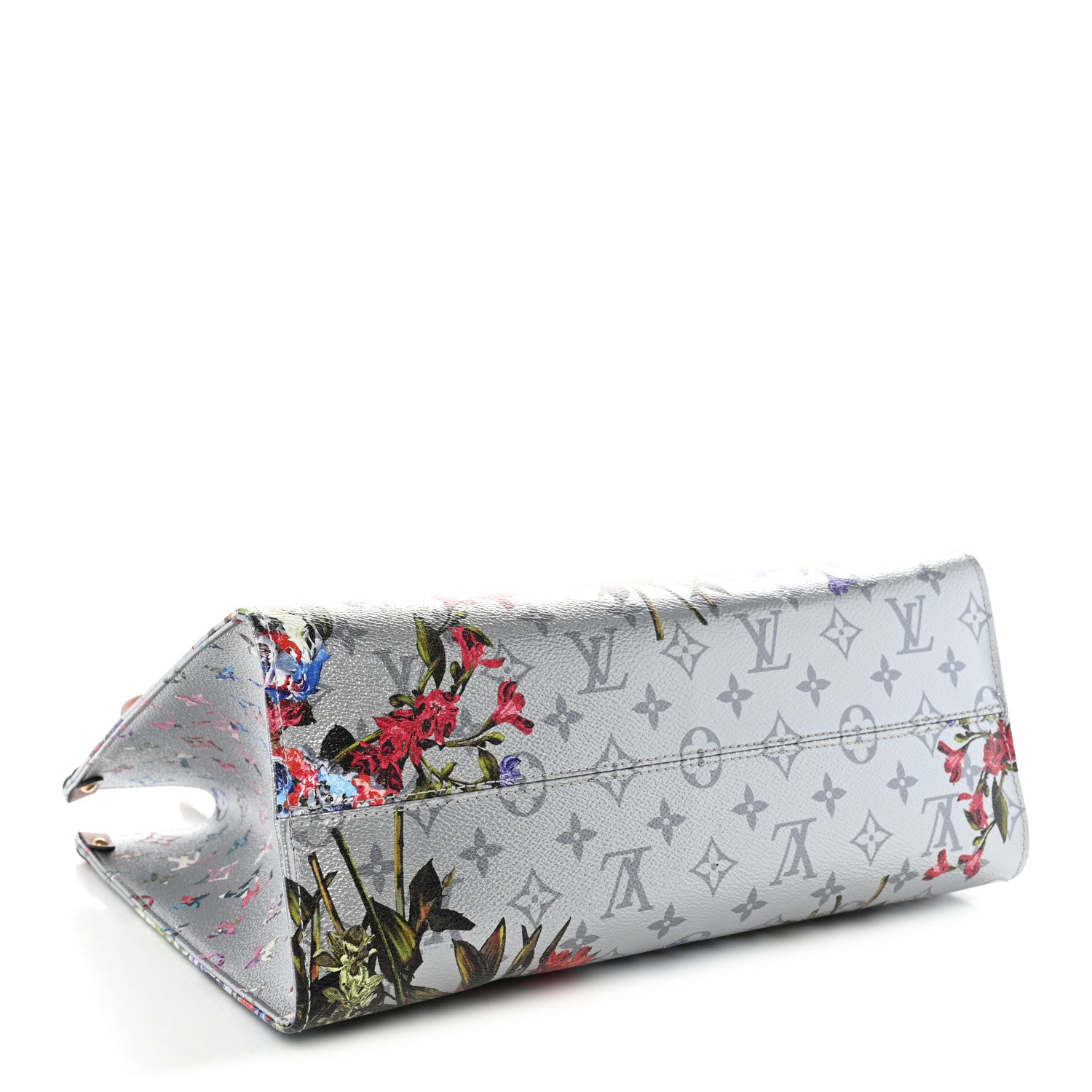 Louis Vuitton Metallic Monogram LV Garden OnTheGo MM Silver 4 of 9