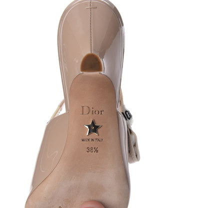 Christian Dior Patent Ribbon J'Adior Slingback 65mm Pumps 38.5 Nude 11 of 12