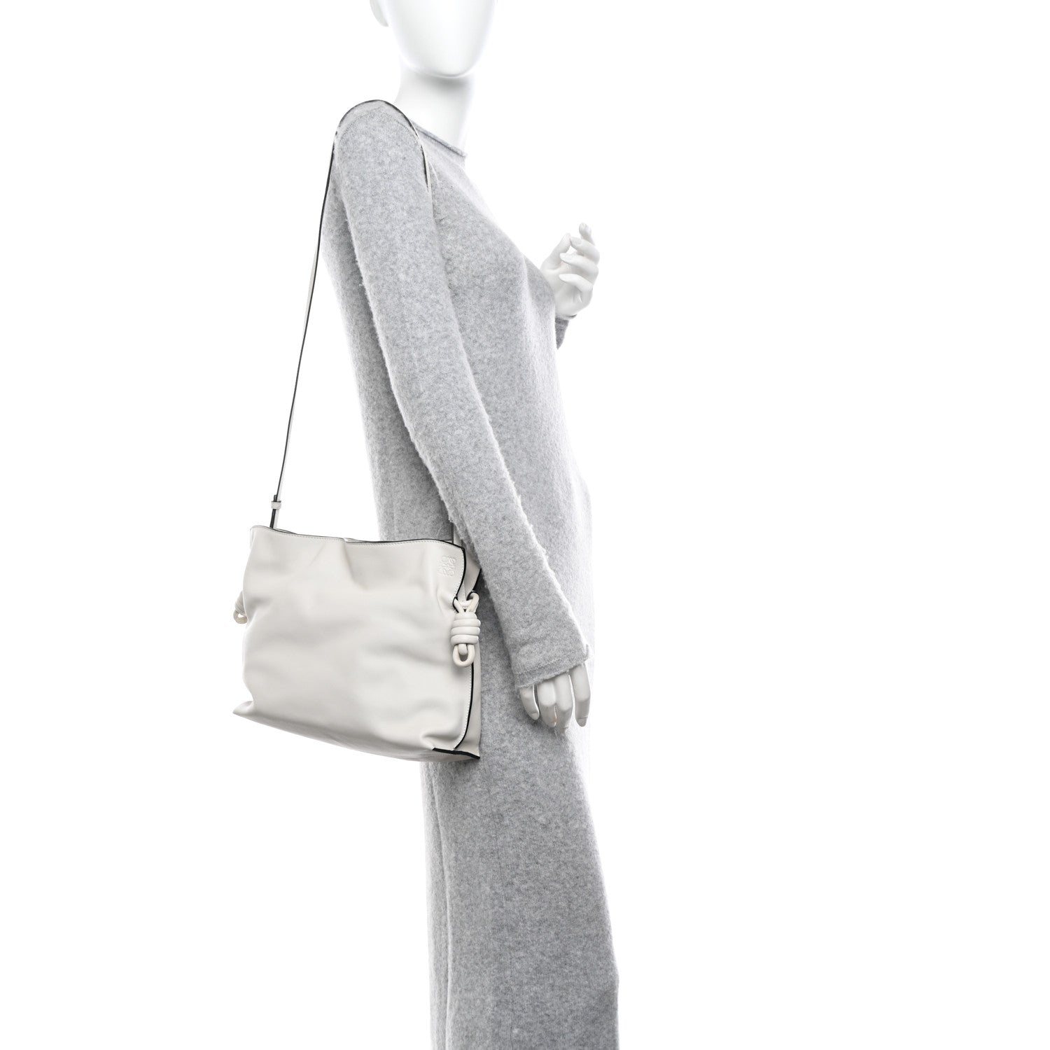 Loewe Calfskin Mini Flamenco Knot Clutch Soft White 2 of 9