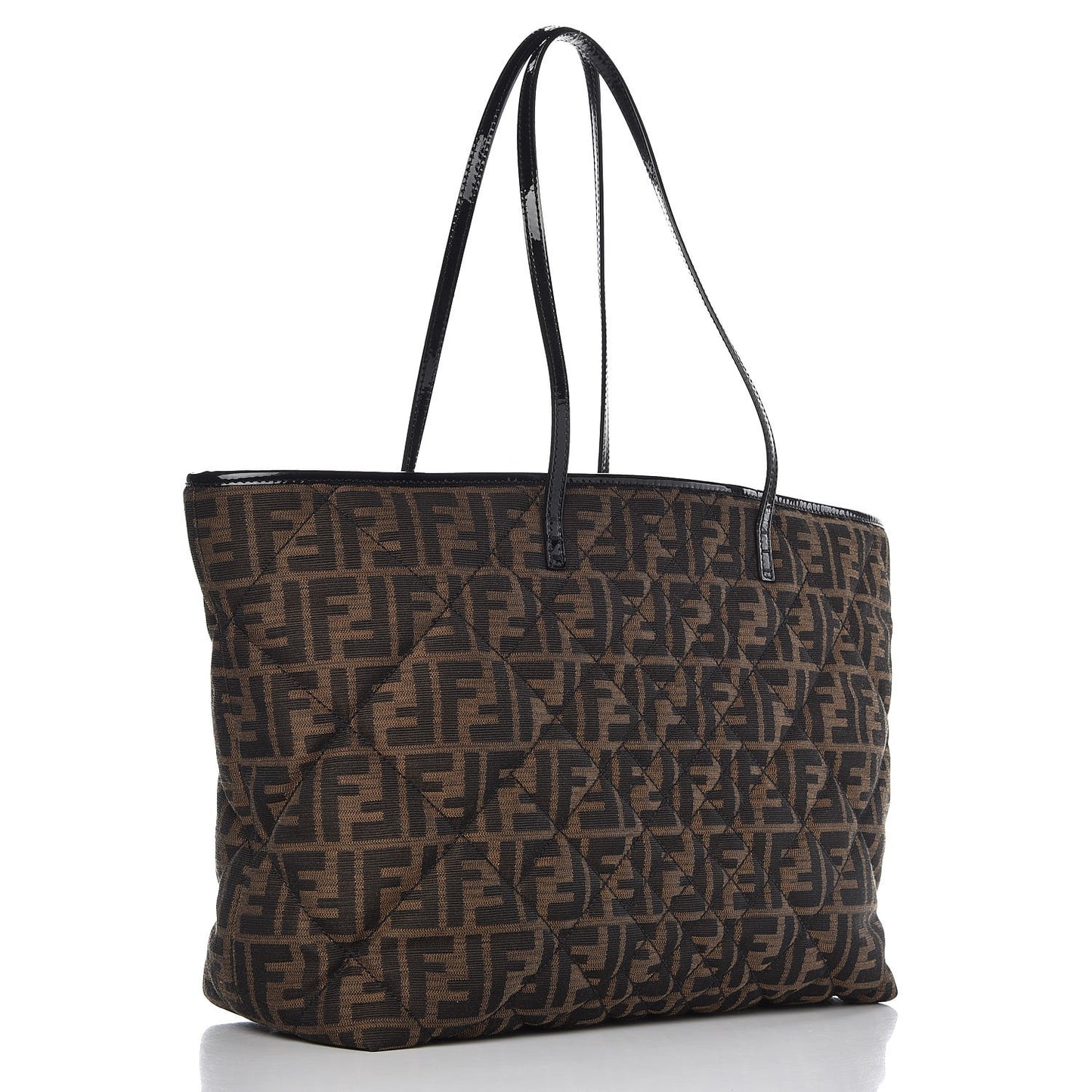 Zucca Quilted Medium Roll Tote Tobacco Black