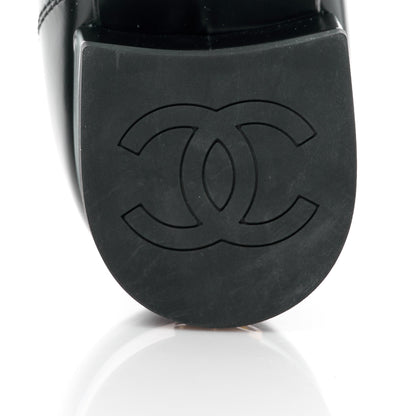 Chanel Shiny Calfskin Logo Loafers 35 Black 7 of 11