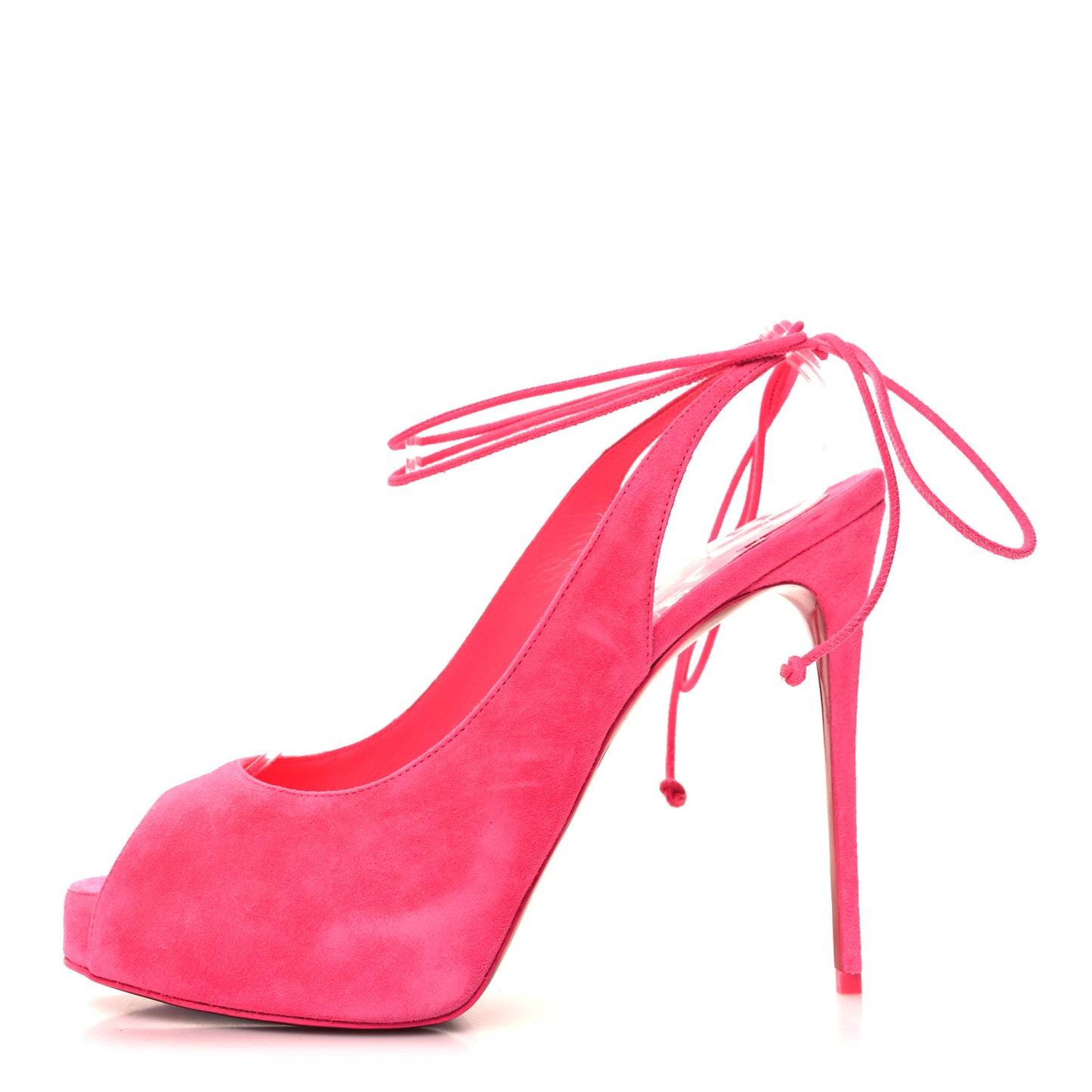 Veau Velours Lace Up NVP 120 Peep Toe Pumps 39 Poupidou