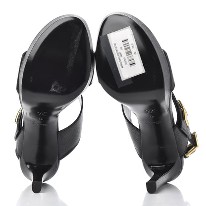 Louis Vuitton Grained Calfskin Horizon Platform Sandals 41 Black 5 of 11