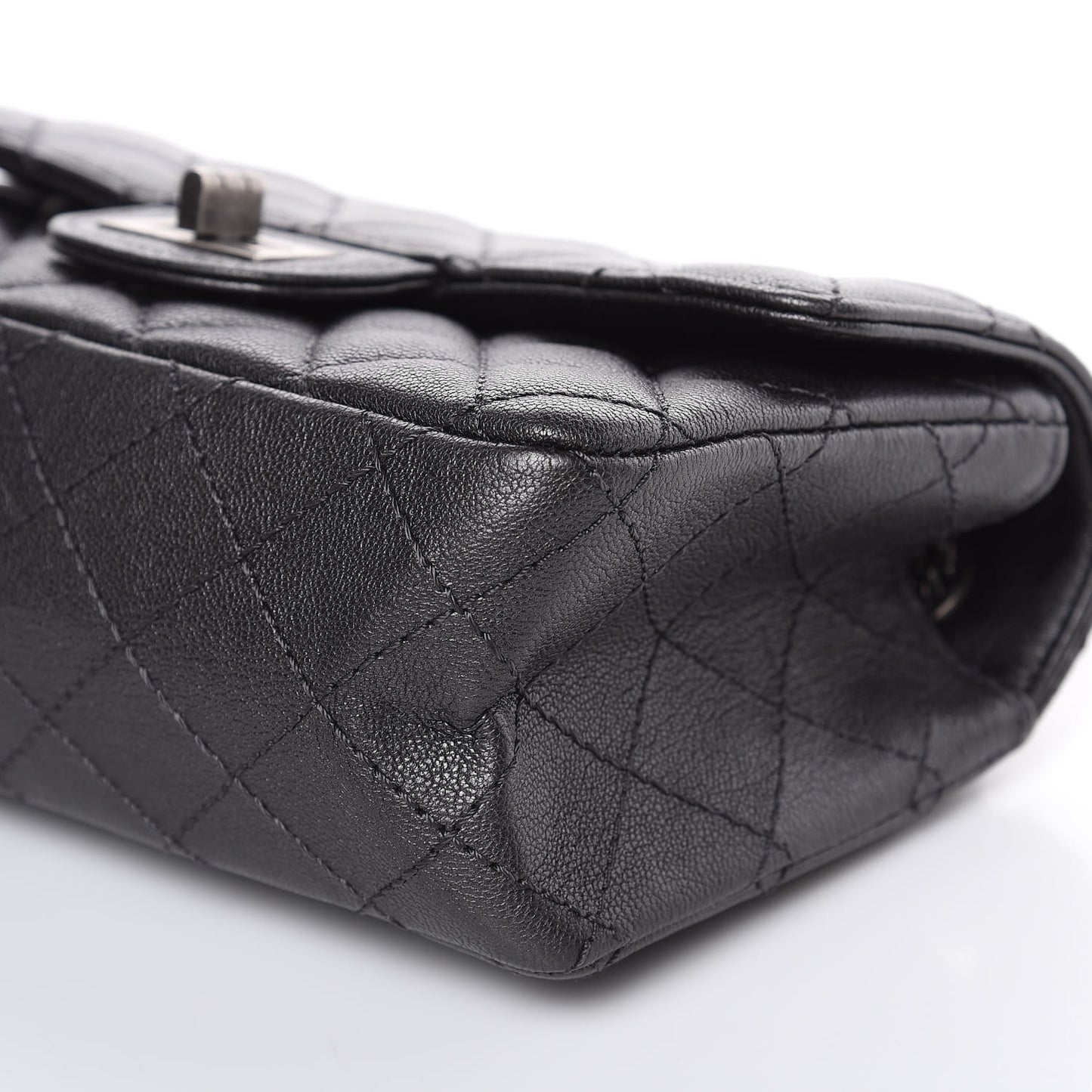 Sheepskin Quilted 2.55 Reissue Mini Flap Dark Grey