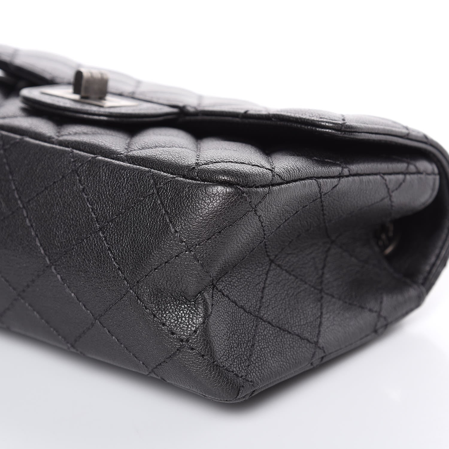 Chanel Sheepskin Quilted 2.55 Reissue Mini Flap Dark Grey 9 of 10