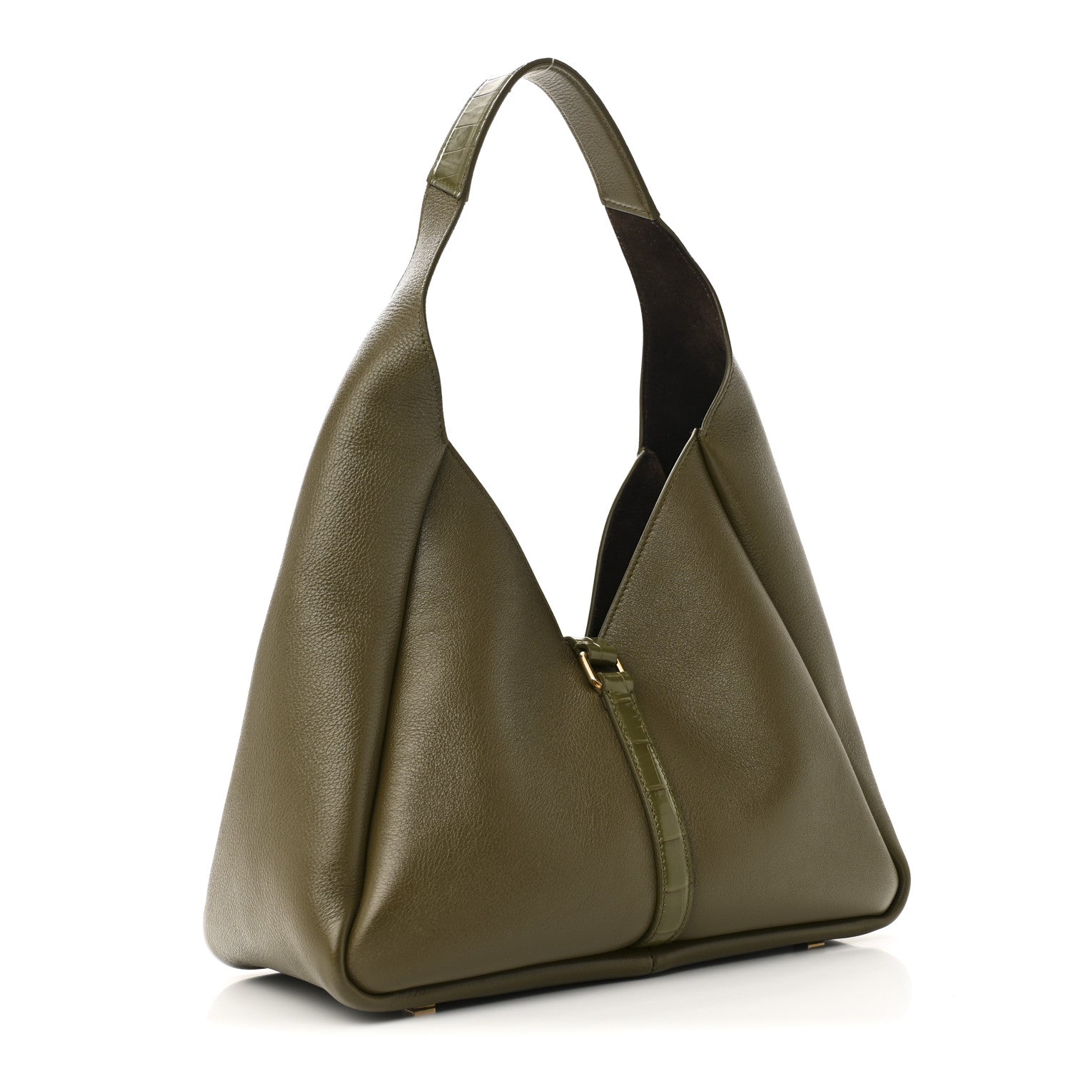Givenchy Calfskin Crocodile Embossed Medium G-Lock Hobo Dark Khaki 3 of 9