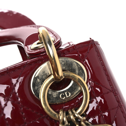 Christian Dior Patent Cannage Mini Lady Dior Red 13 of 13