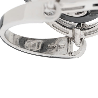 Bulgari 18K White Gold Black Ceramic Astrale Cerchi Ring 56 7.5 5 of 6