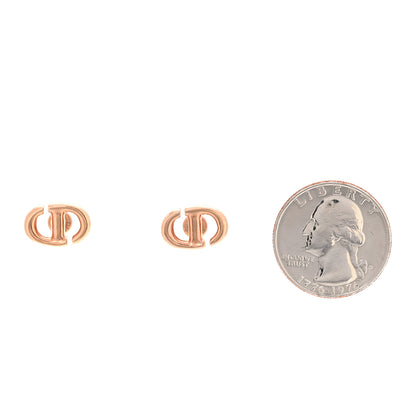 Christian Dior Metal Petit CD Stud Earrings Pink Gold 2 of 5