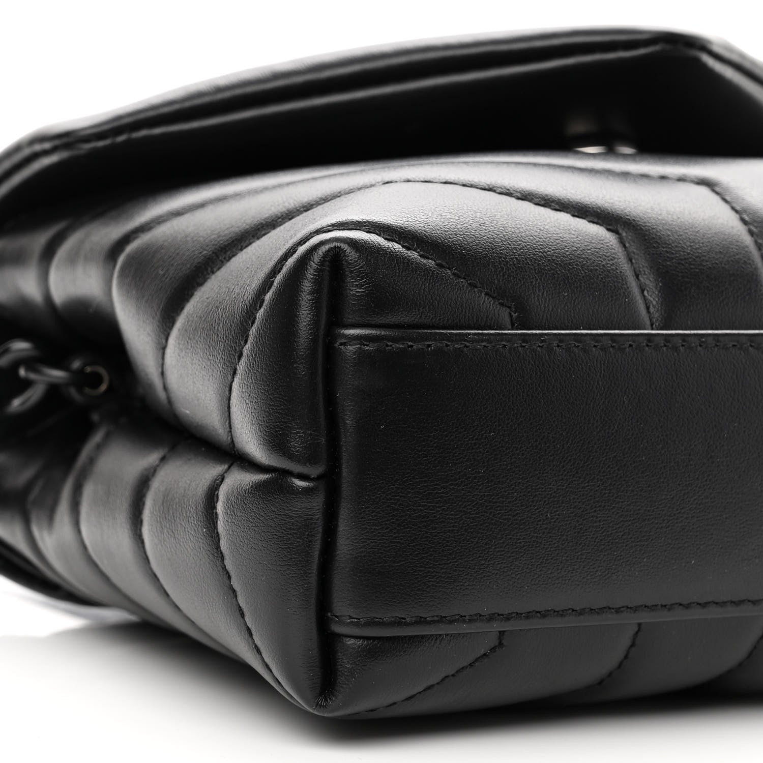 Saint Laurent Calfskin Y Quilted Monogram Monochrome Toy Loulou Crossbody Bag Black 9 of 11