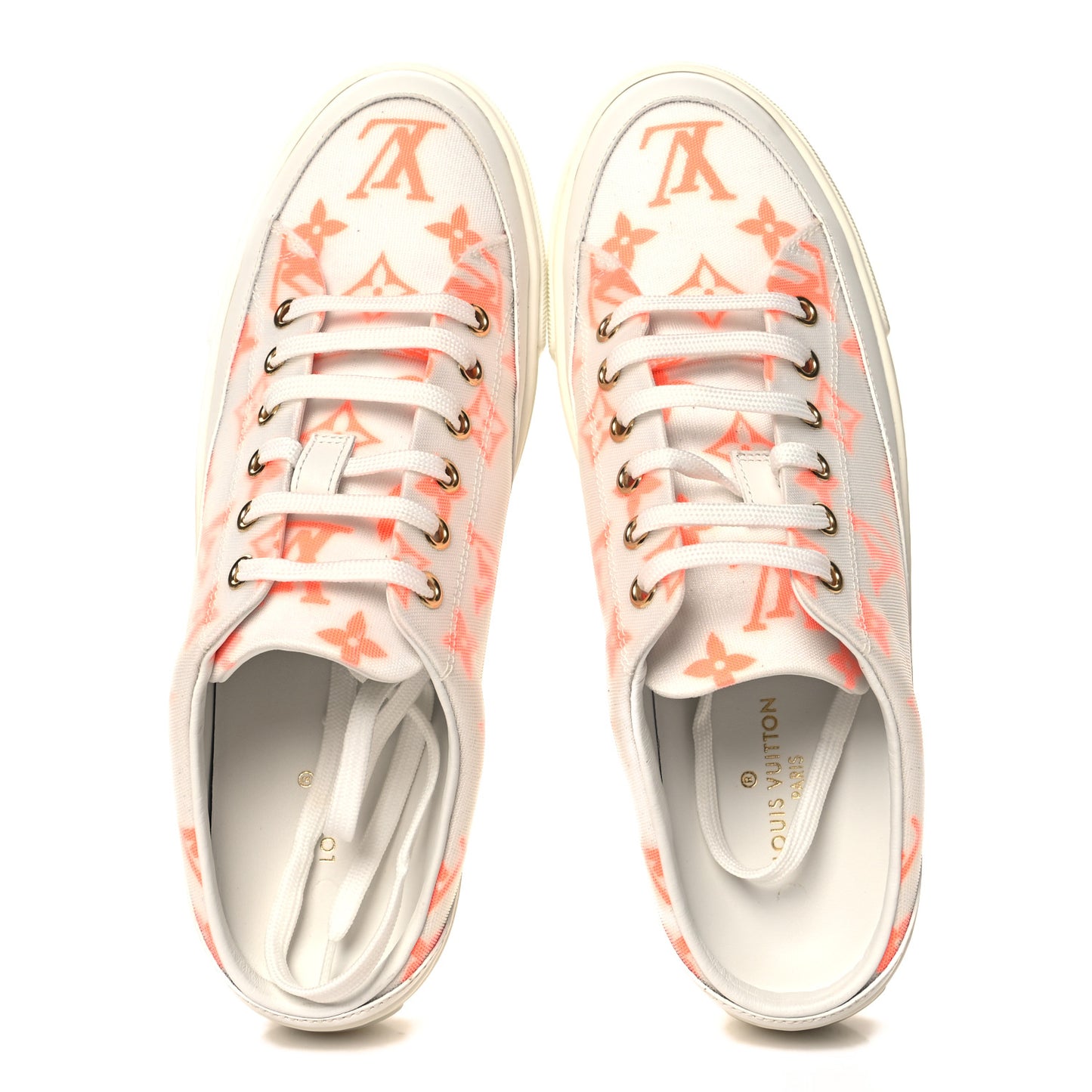 Technical Fabric Monogram Stellar Open Back Sneakers 38.5 Orange