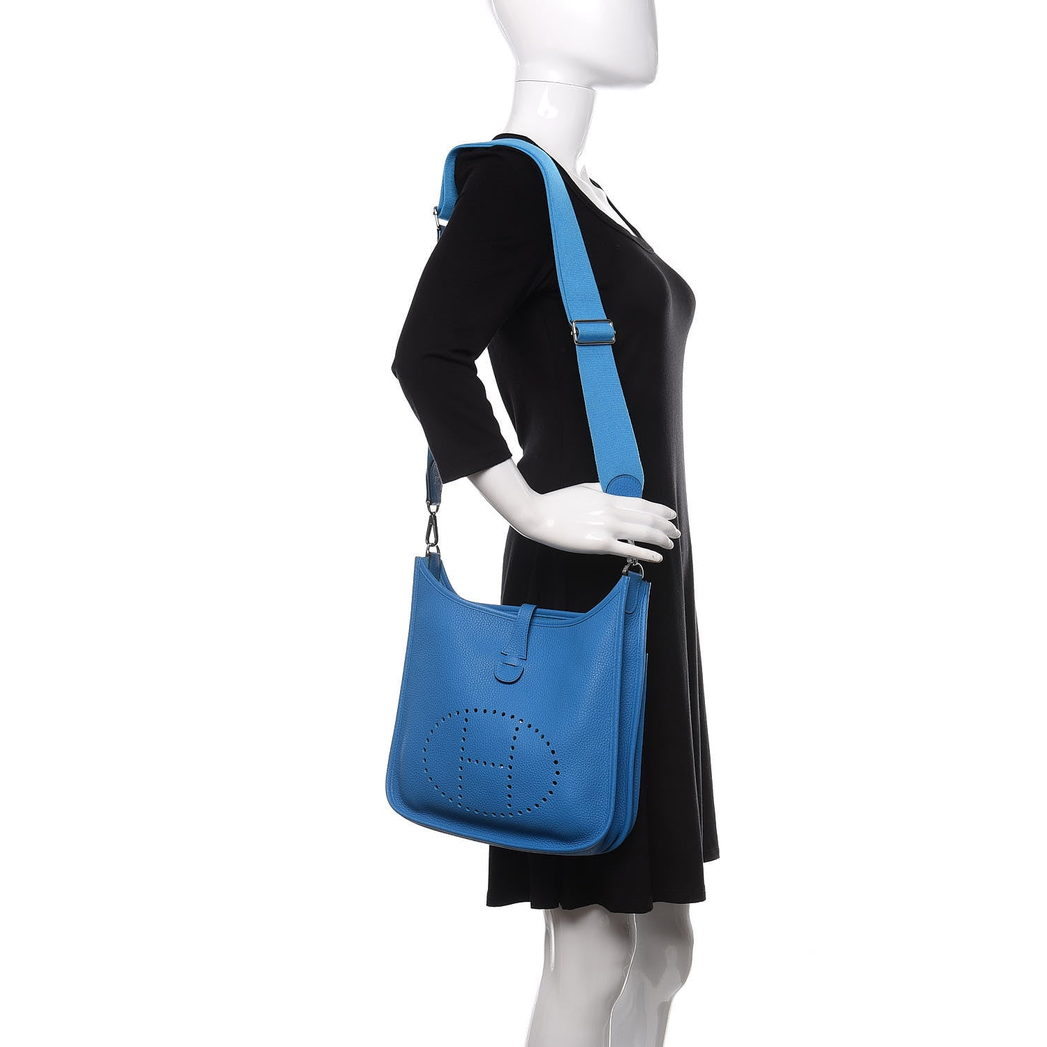 Hermes Taurillon Clemence Evelyne III PM Bleu Zanzibar 2 of 11