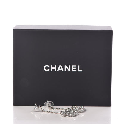 Chanel Baguette Crystal CC Drop Earrings Silver 4 of 4