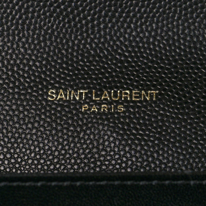 Saint Laurent Grain De Poudre Monogram Cassandra Chain Wallet Black 6 of 10