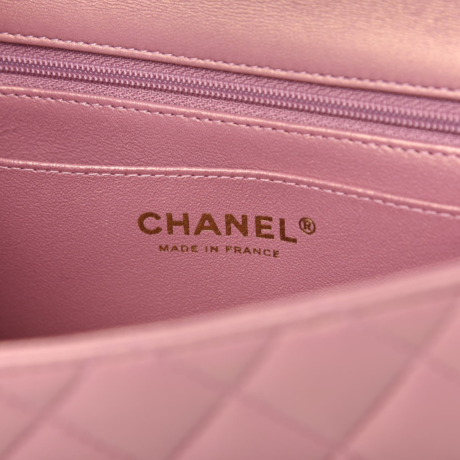 Chanel Iridescent Lambskin Quilted Mini Top Handle Rectangular Flap Pink 8 of 11
